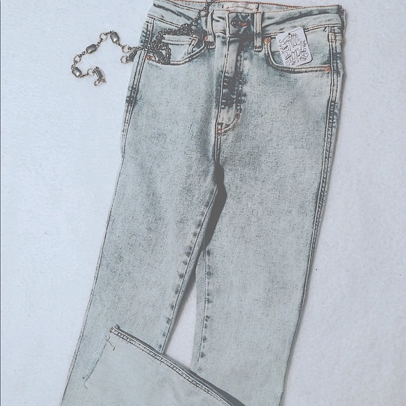 Free people 27 acid washed jeans NWT - Picture 2 of 5
